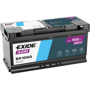 EK1060 Exide 020 AGM Car Battery 106Ah